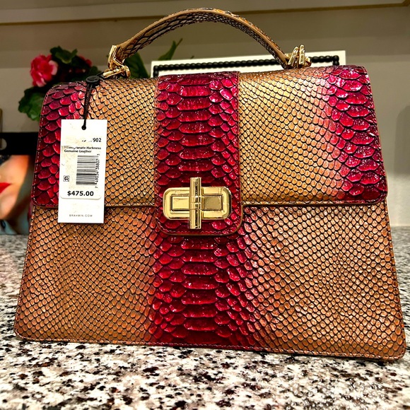Brahmin Hallie Pomegranate Harkness - Picture 2 of 11
